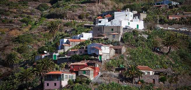 Vista del pequeño pueblo de Masca en Tenerife en privado